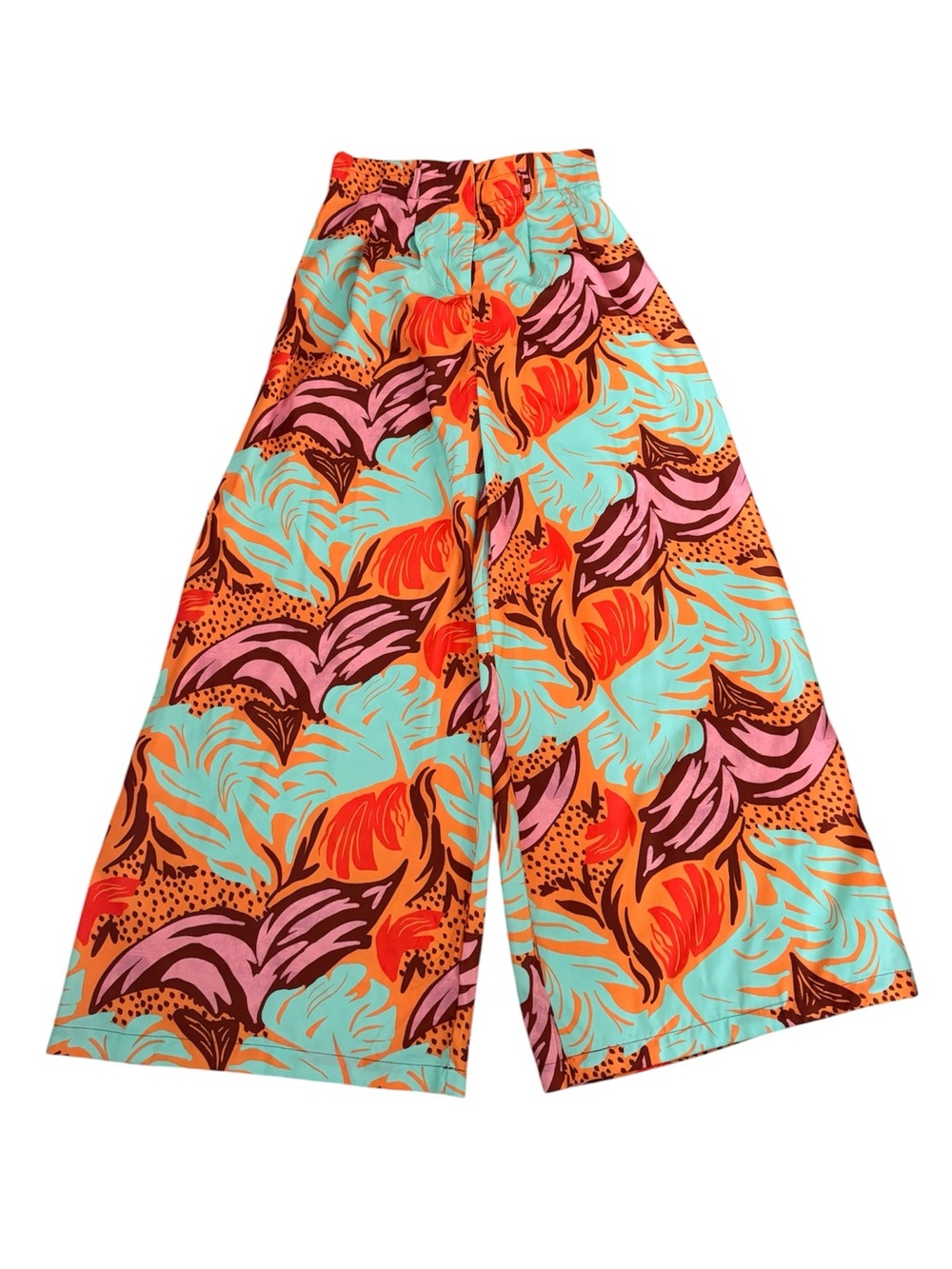 Flying Tomato - Vibrant Floral Wide-Leg, High Waist Trouser - Vibrant Print - M